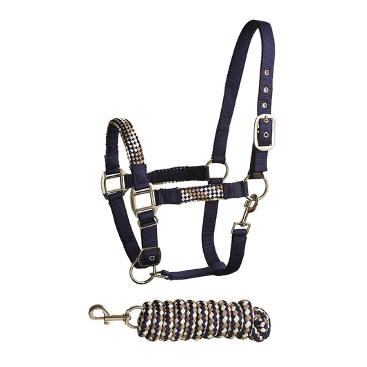 BITZ Soft Handle Two Tone Head Collar & Lead Rope Set
