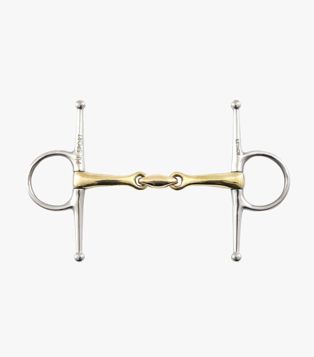 Premier Equine Brass Alloy Full Cheeck Snaffle With Lozenge