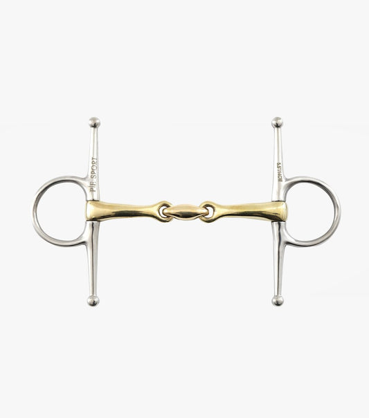 Premier Equine Brass Alloy Full Cheeck Snaffle With Lozenge
